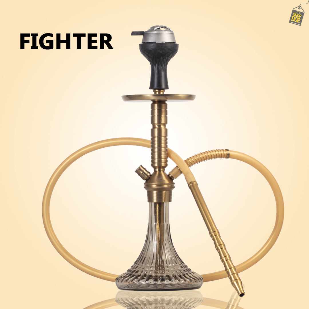 VG Joe Heygan Hookah with Bag - Gold Stem / Grey Base