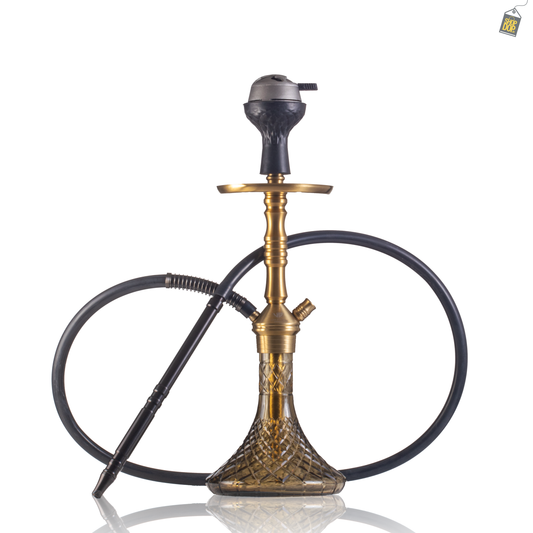VG Joe L3 Hookah with Bag - Gold Stem / Grey Base