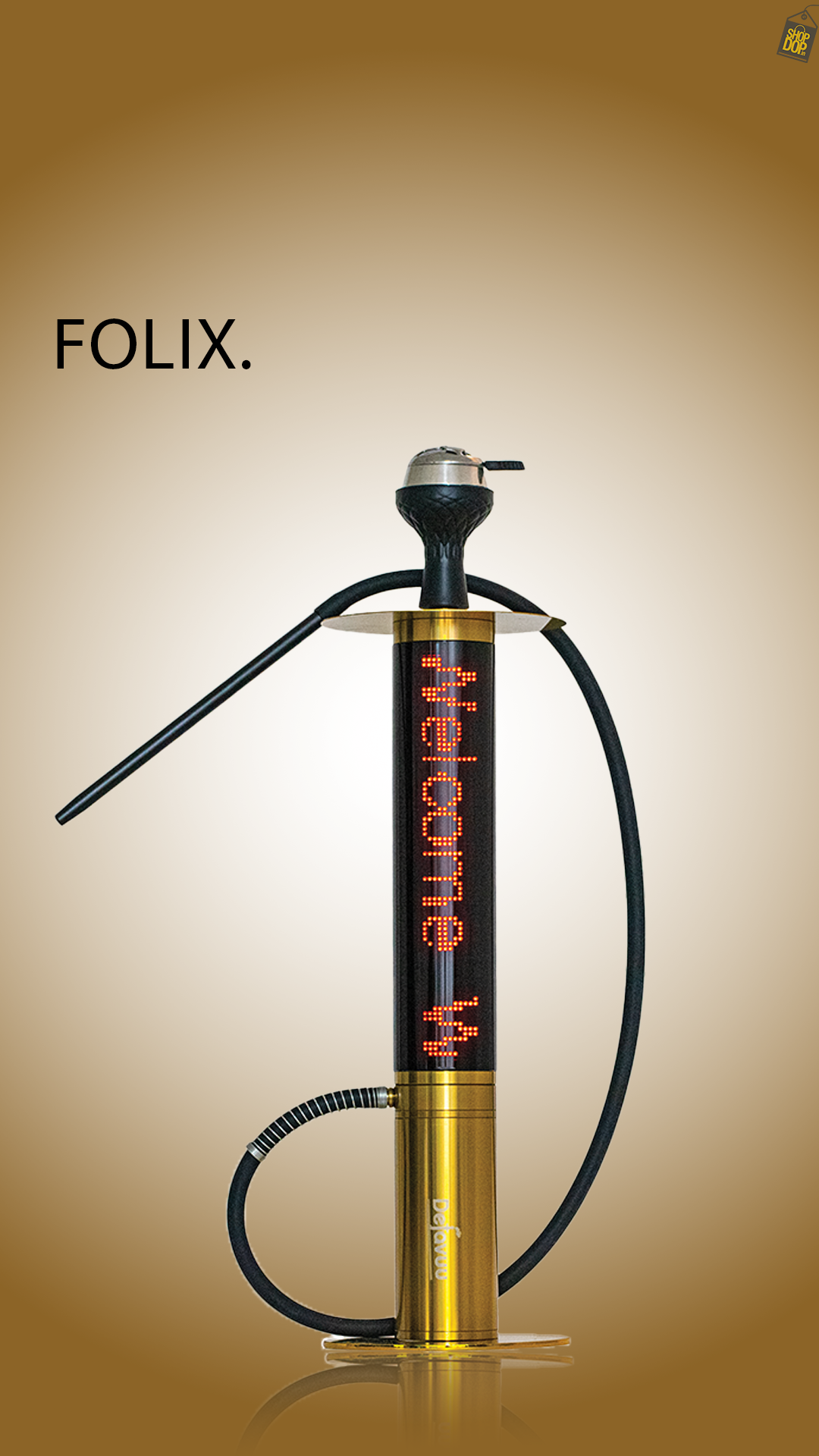 Folix Hookah with Moving Screen - Gold