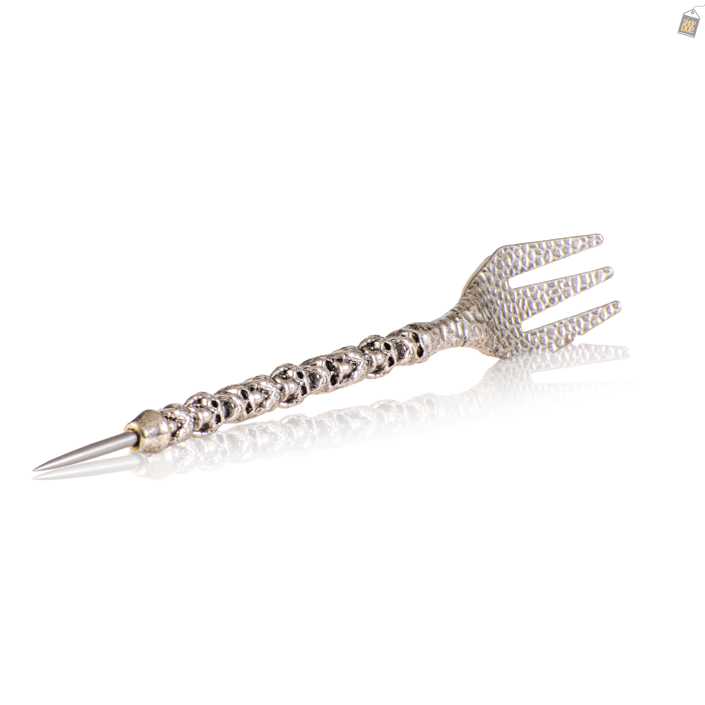 Royal Fang Hookah Fork with Cover - Silver