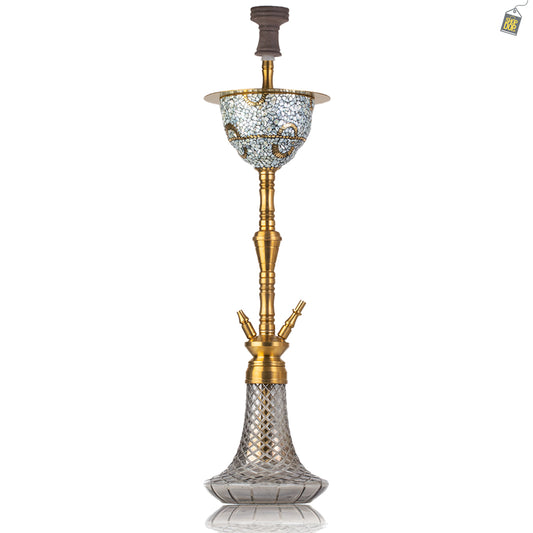 COCOYAYA Printed Gamaliya Arabia Grande Hookah - Gold Stem / CGB Base