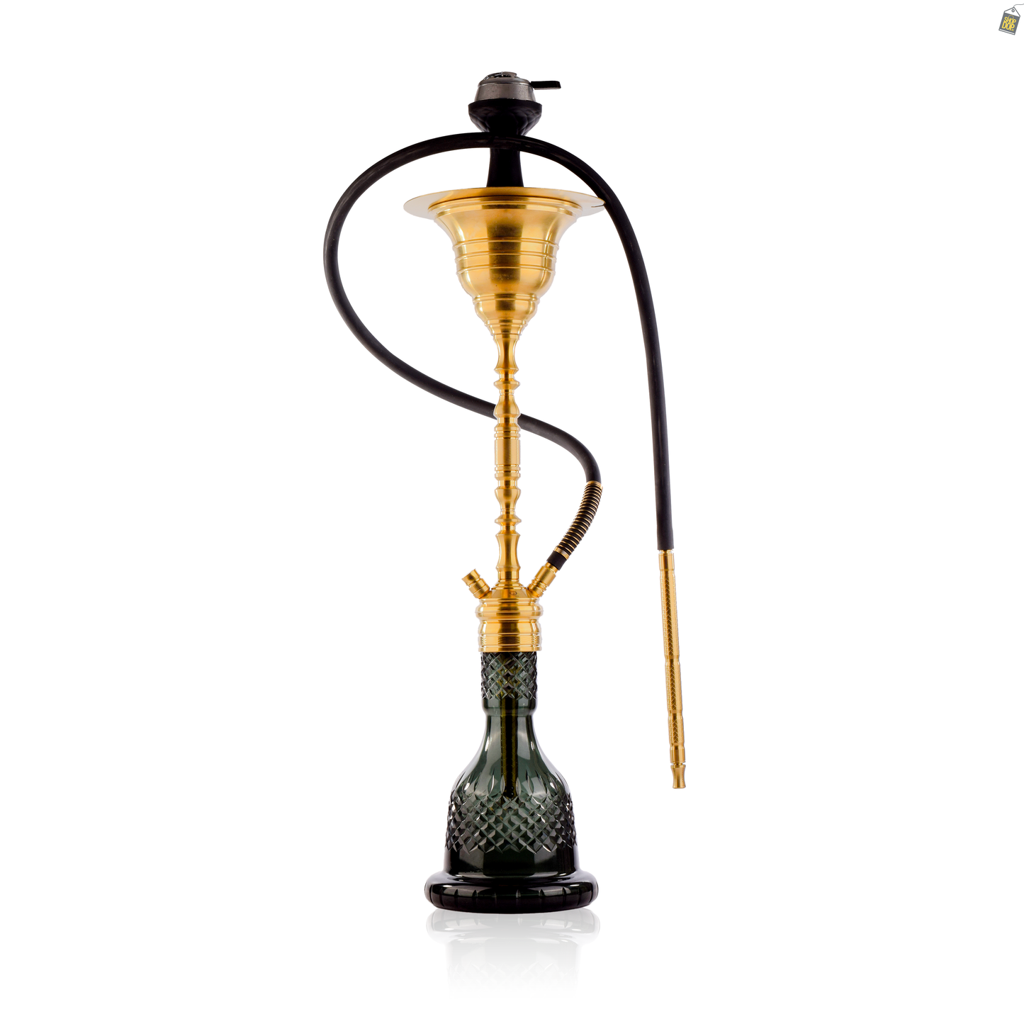 COCOYAYA Gamaliya Hani Hookah - Golden Stem / Emerald Green Base