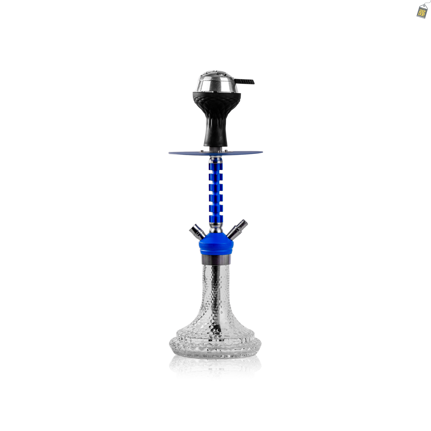 Garry X Hookah with Bag - Blue Stem / Bubble Base