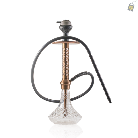 Alexander JLS Hookah with Bag - Brown Stem / Transparent Base