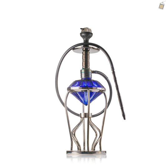 Gemstone Hookah - Black Stem / Blue Base