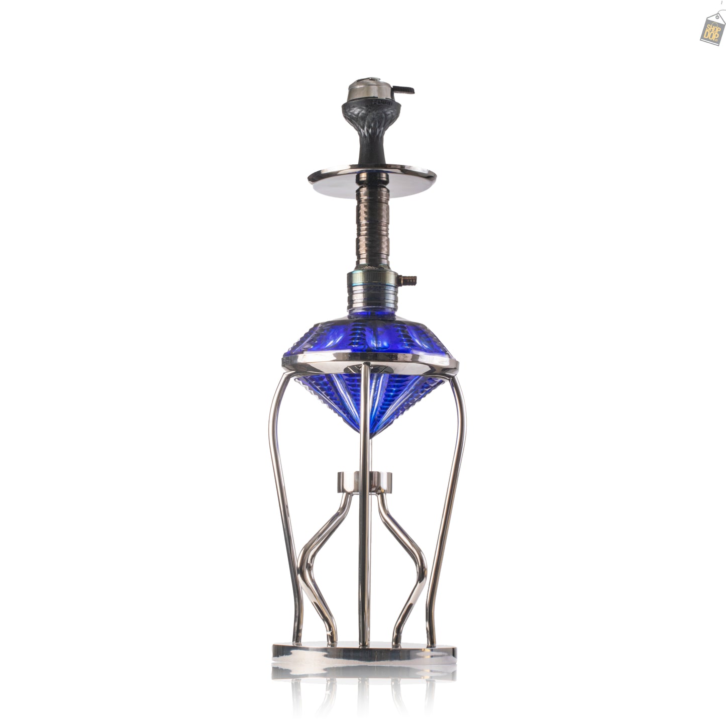 Gemstone Hookah - Black Stem / Blue Base