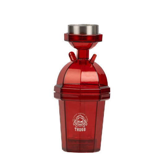 Acrylic Glass Tumbler Hookah with LED Light - Red