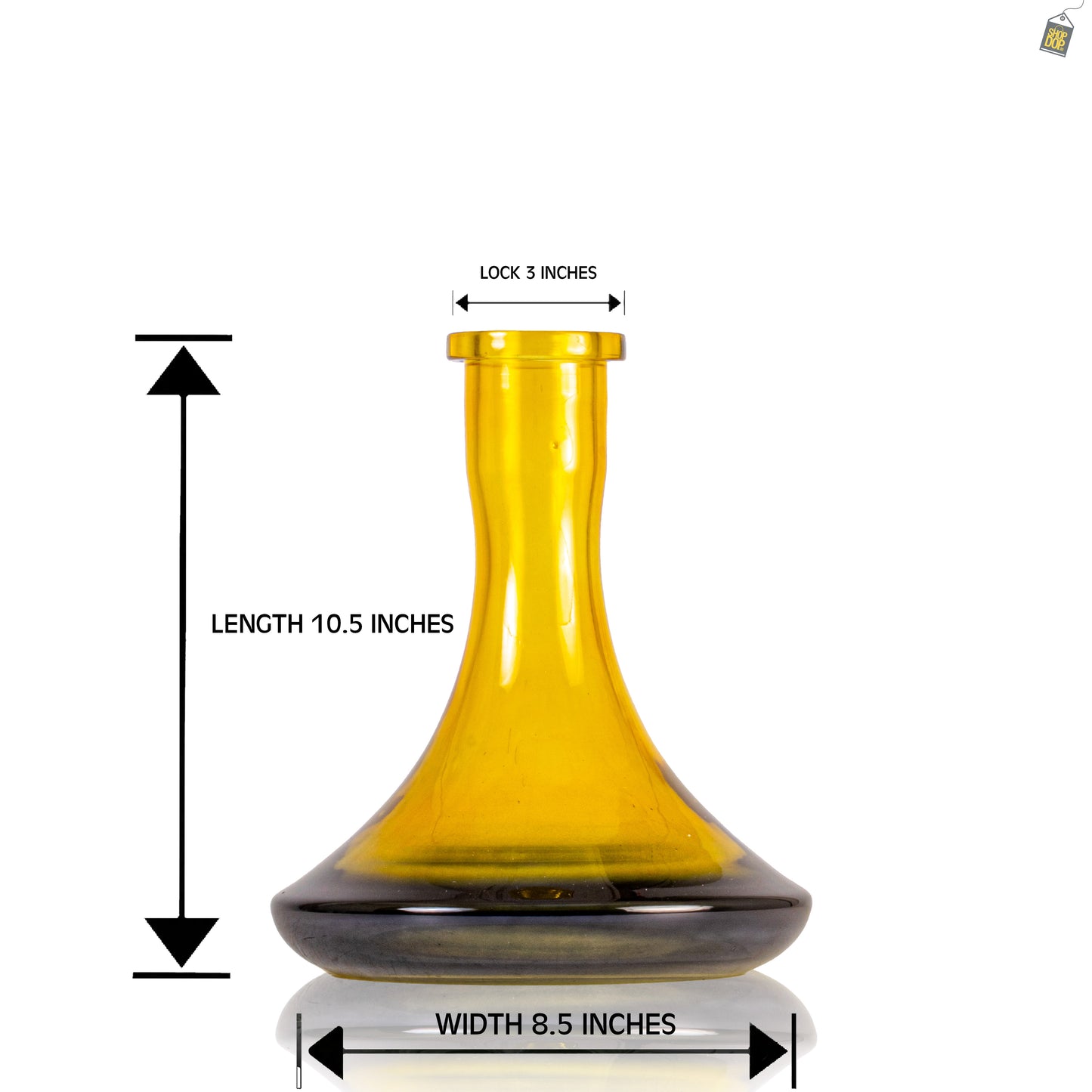 Gradient Hookah Glass Replacement Base - Yellow