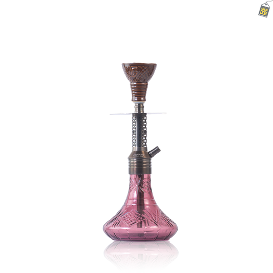 Dark Knight Zipper Hookah with Bag - Grey Stem / Purple Base