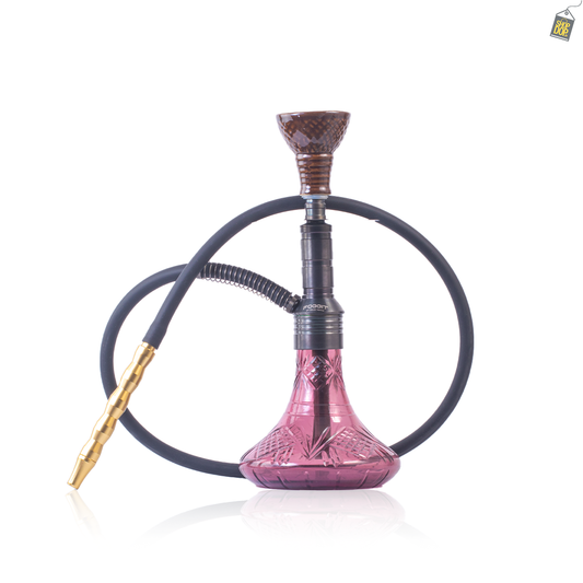 Noddy 007 Night Fire Hookah with Bag - Grey Stem / Purple Base