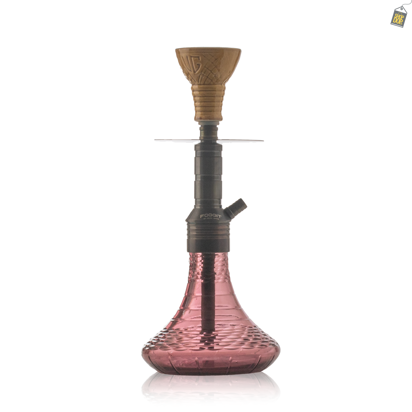 Noddy 007 Night Fire Hookah with Bag - Black Stem / Light Purple Vertigo Base