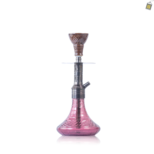 Dark Knight Orbit Hookah with Bag - Grey Stem / Purple Vertigo Base