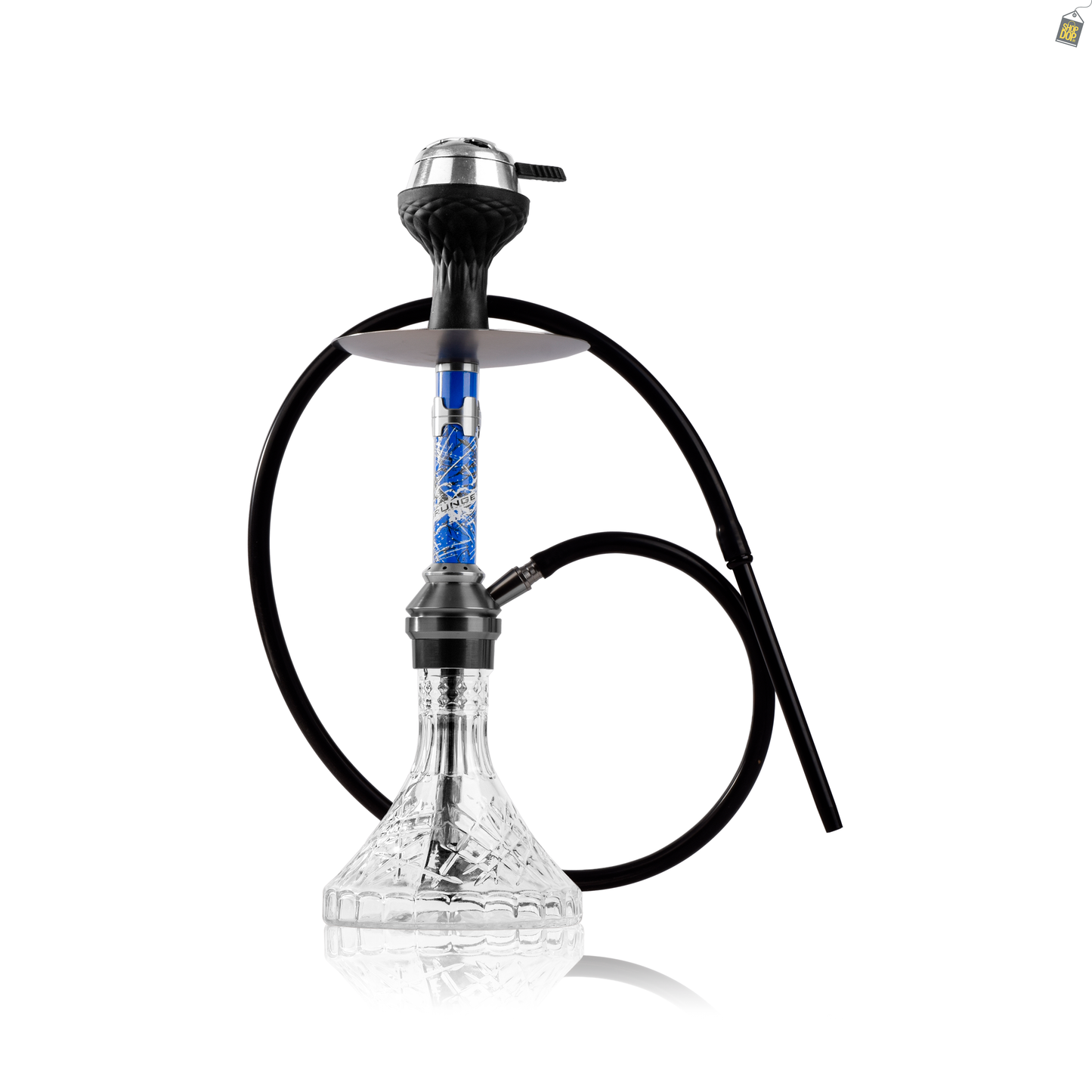 Grunge X Hookah - Blue Stem / Cut Glass Base