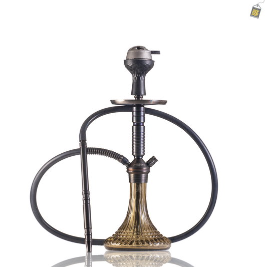 VG Joe Heygan Hookah with Bag - Black Stem / Grey Line Base
