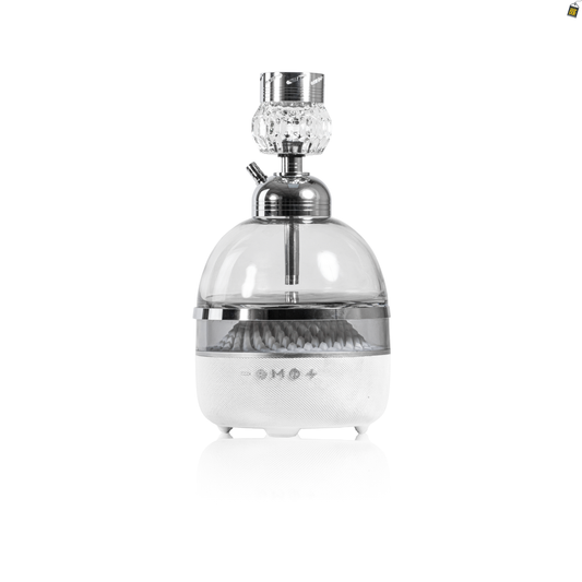 Hi Fi Bomb Hookah with LED and Bluetooth Speaker - Silver