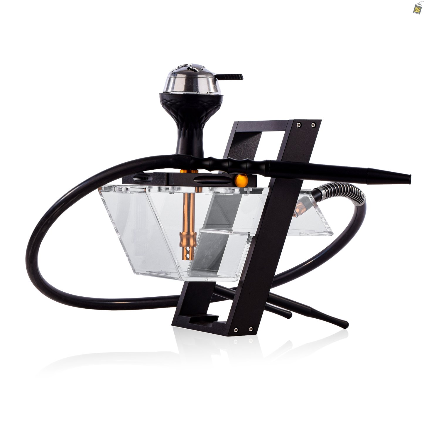 Acrylic Hoob Mafia Hookah with Stand - Black