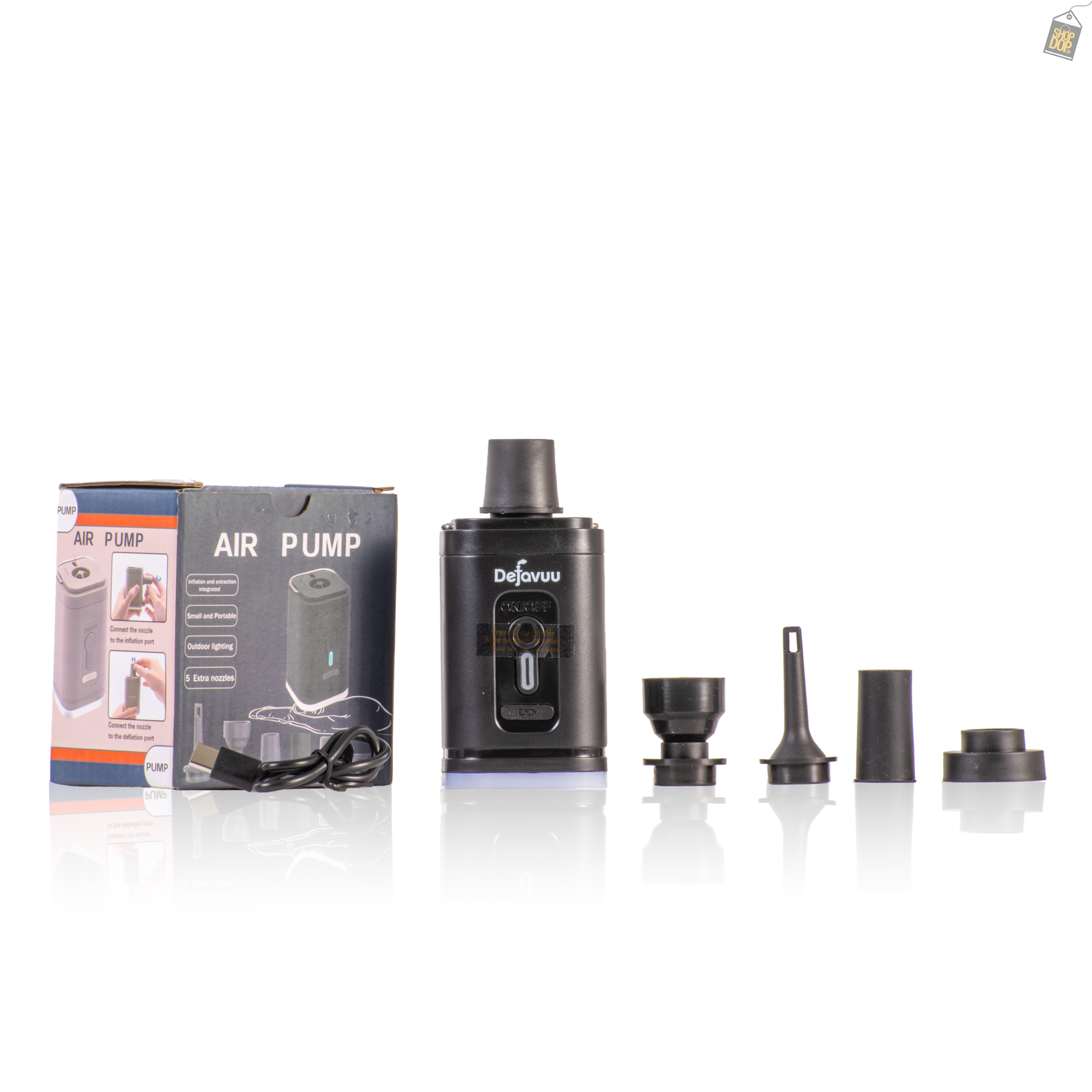 Rechargeable Hookah Pump with Torch Light (Compact Shisha Starter) - Black