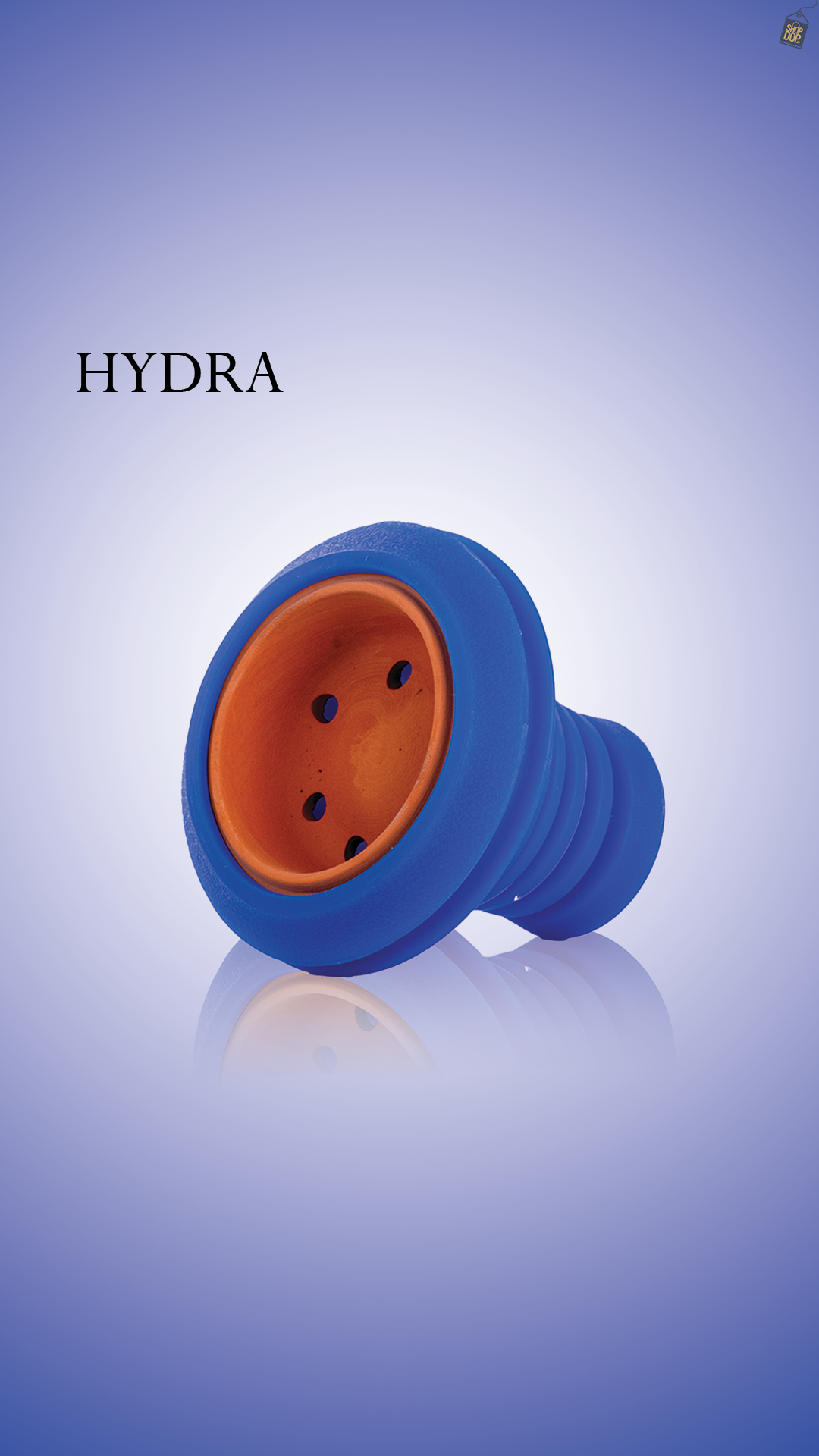 Hydra Chillum / Bowl (Silicone Covered Clay) - Blue
