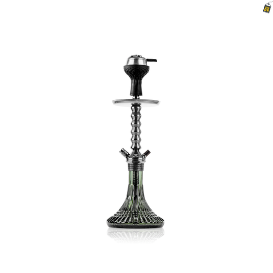 VG Joe Ladder Hookah with Bag - Gun Metal Stem / Emerald Green Base