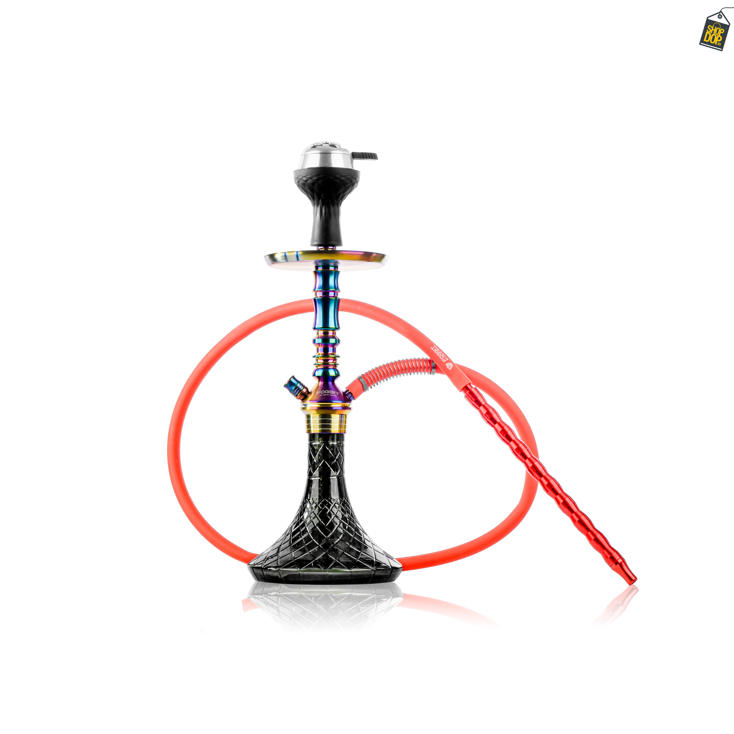 VG Joe R2 Hookah with Bag - Rainbow Stem / Emerald Green Base