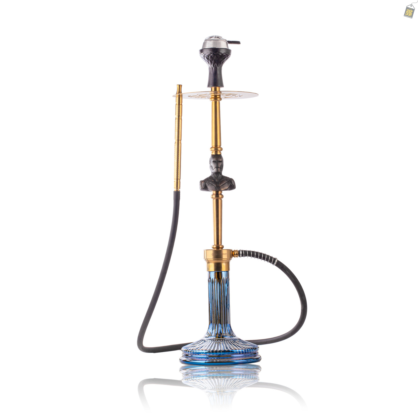 COCOYAYA Jungle Series Ironman Hookah - Gold (Blue Base)