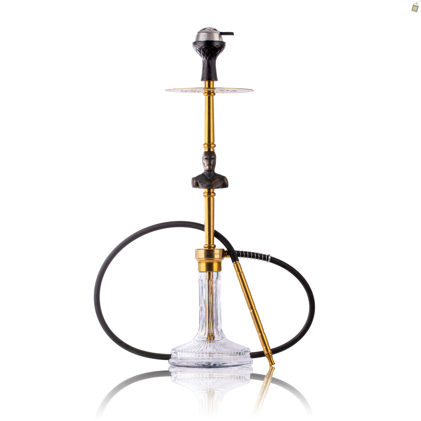 COCOYAYA Jungle Series Ironman Hookah - Gold (Transparent Base)
