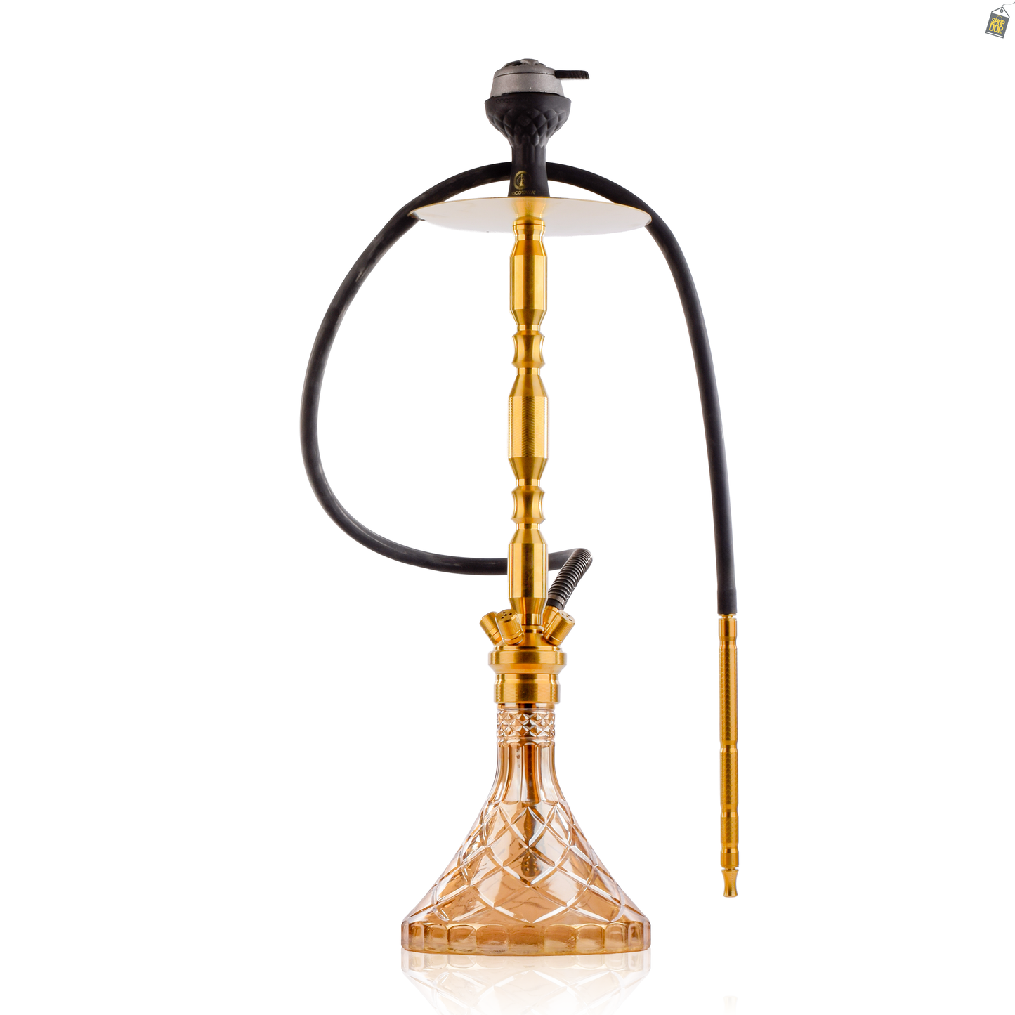 COCOYAYA King Series Brando Hookah - Gold Stem / Amber Base with bag