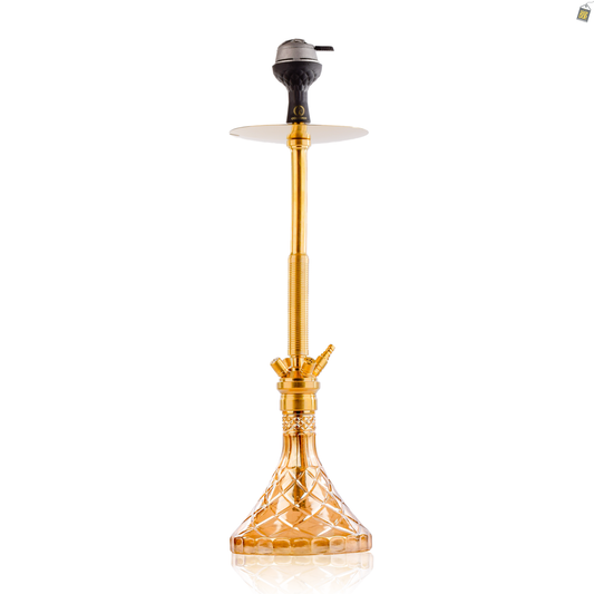 COCOYAYA King Series Spiral Hookah - Gold Stem / Gold Base with Fabric bag