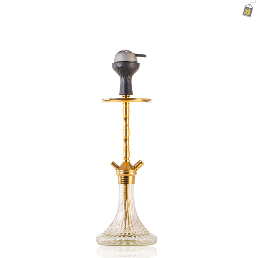Fighter Hookah L5 - Golden Stem / Transparent Line Base