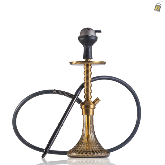 VG Joe Ladder Hookah with Bag - Gold Stem / Grey Line Base