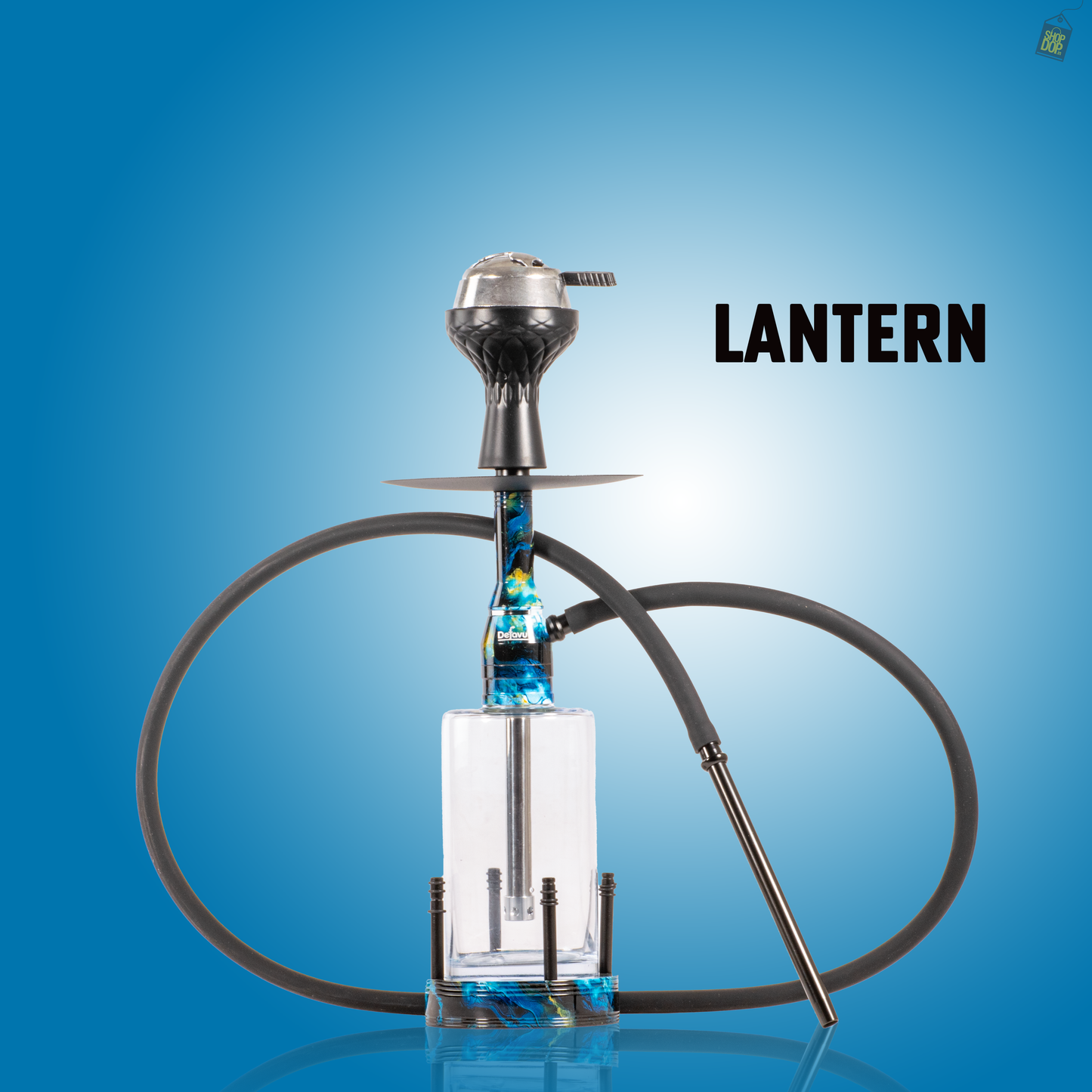 Lantern Hookah with LED Light - Blue