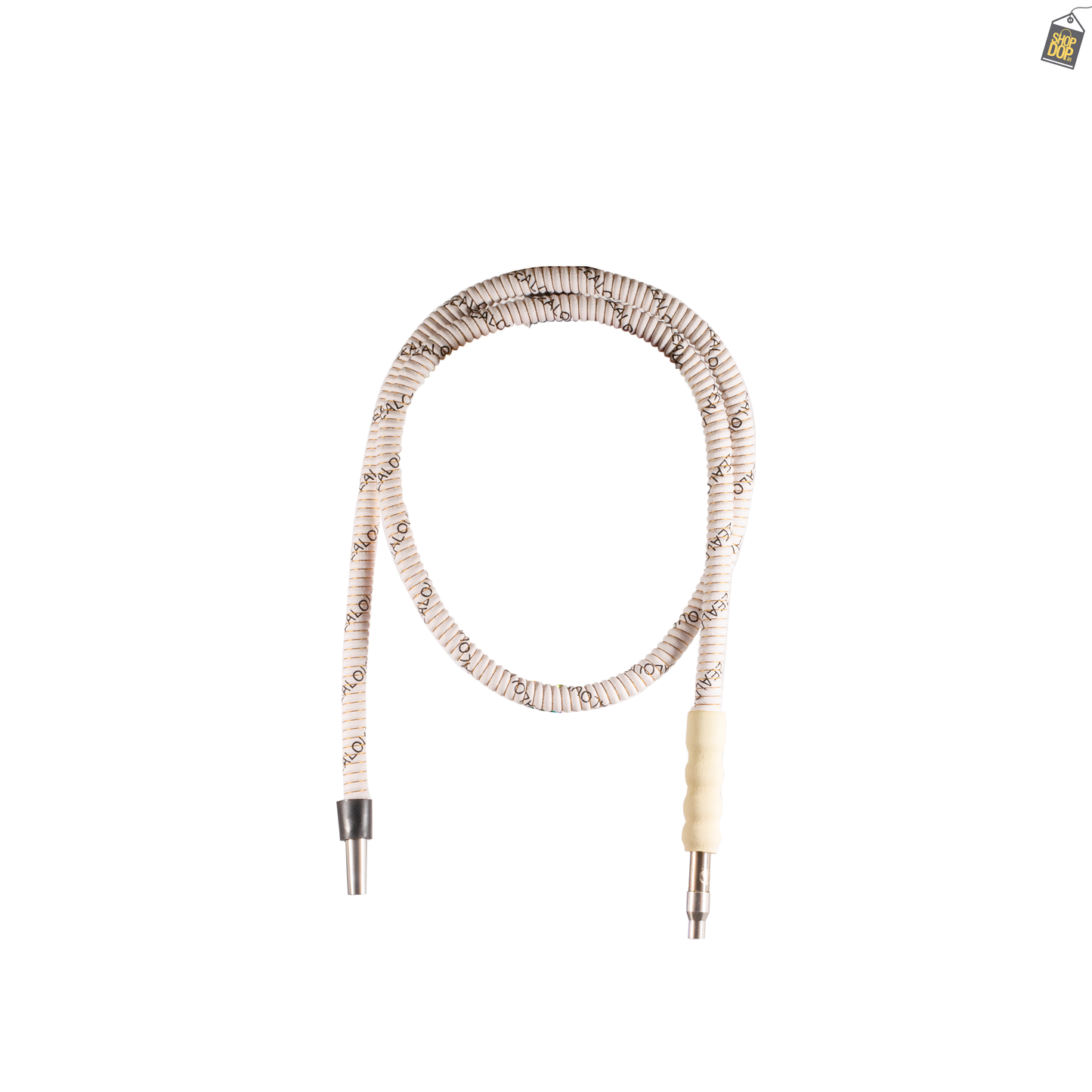 Zeno Basic Foam Handle Leather Hookah Pipe - White