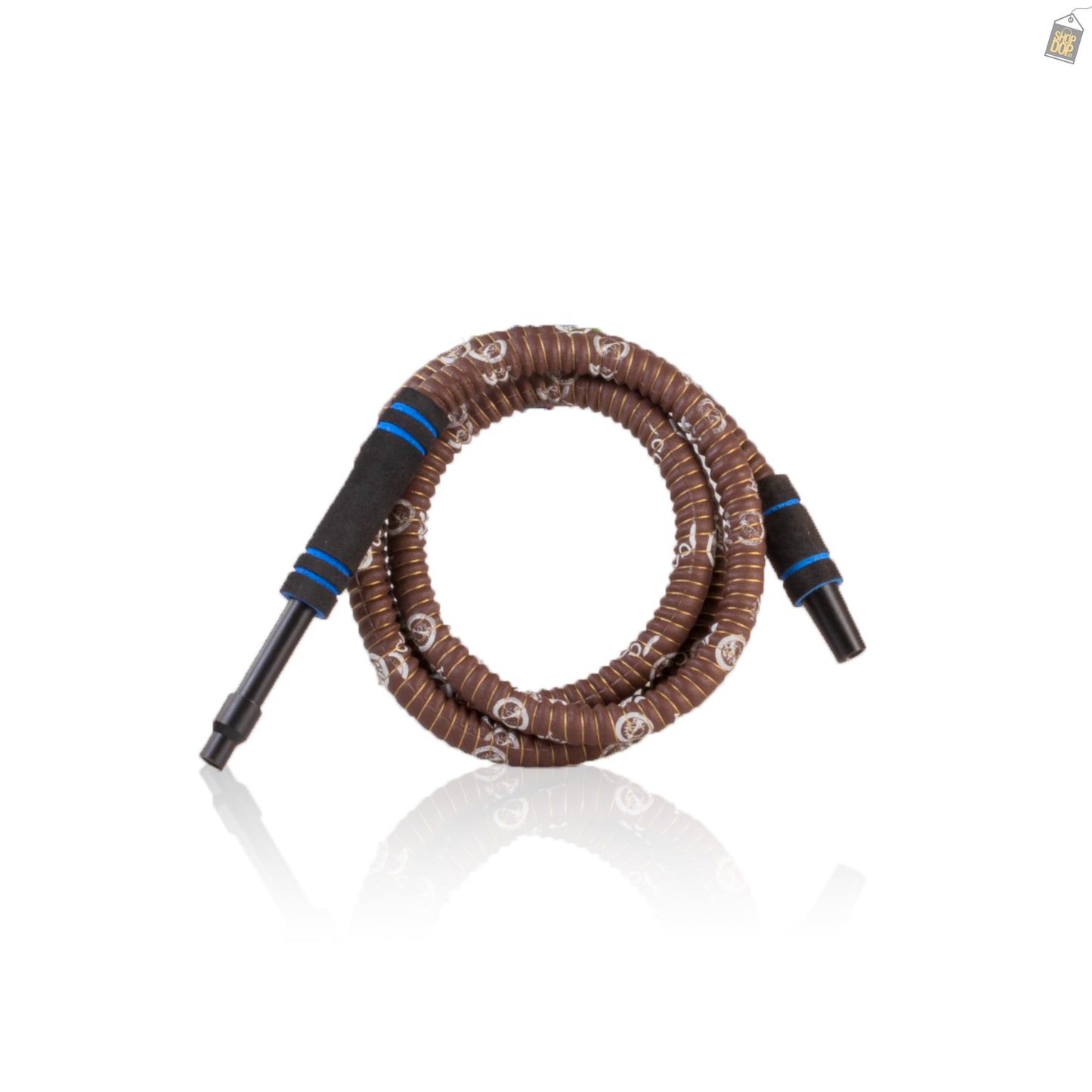 COCOYAYA Basic Leather Coated Hookah Pipe with Metal Tips - Brown