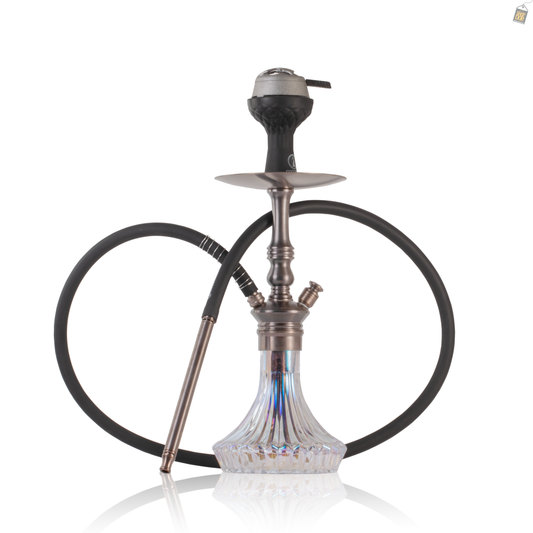 COCOYAYA Madrid Hookah with Bag - Bronze Stem / Transparent Base