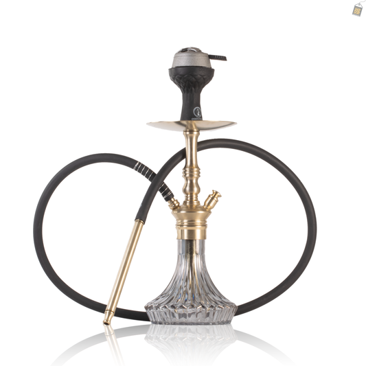 COCOYAYA Madrid Hookah with Bag - Gold Stem / Grey Base
