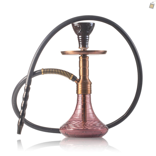 Noddy 007 Night Fire Hookah with Bag - Bronze Stem / Purple Vertigo Base