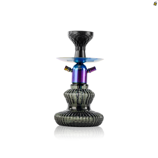 Noddy 2.0 Carafe Hookah - Rainbow Stem / Emerald Green Base