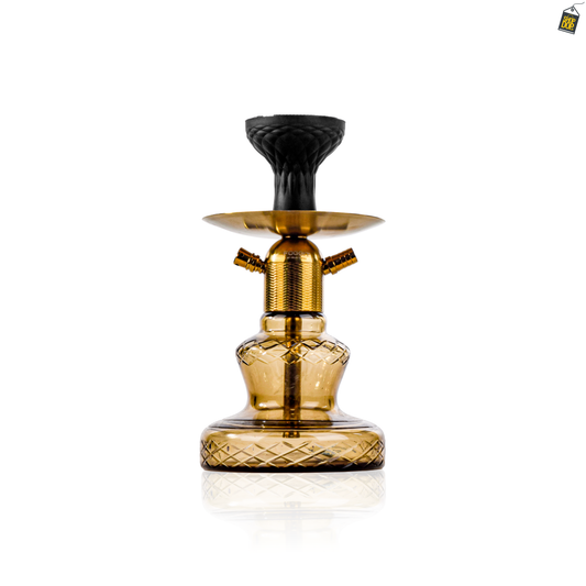 Noddy Hookah - Gold Stem / Grey Carafe Base
