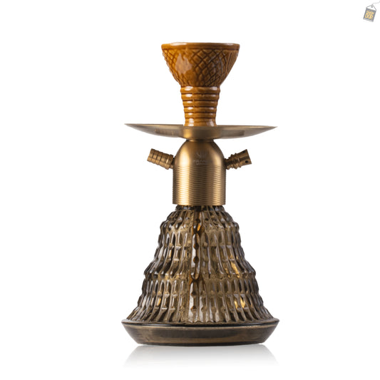Noddy Trigon Hookah - Gold Stem / Grey Base