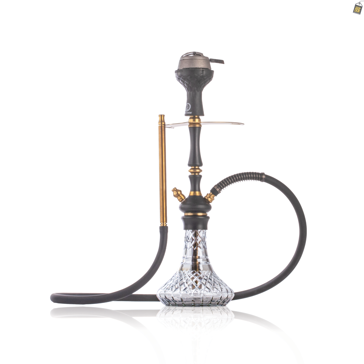 COCOYAYA Pasha Hookah - Black Stem / Transparent Base