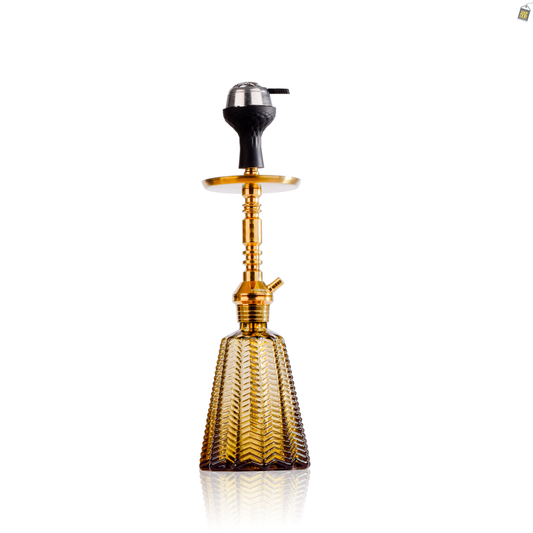 Persian Jewel Hookah with Bag - Gold Stem / Grey Base