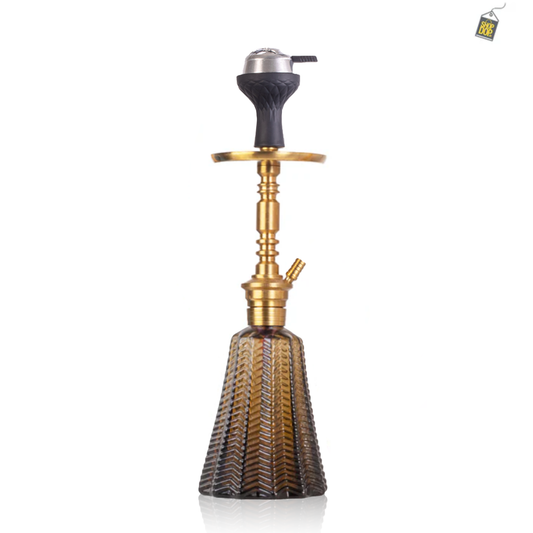 Persian Jewel Hookah with Bag - Gold Stem / Brown Base