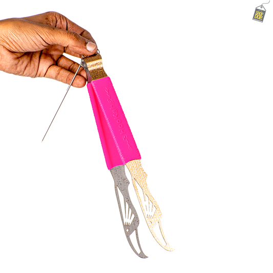 Silicone Grip Metallic Hookah Tong / Chimta - Pink