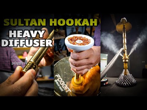 Sultan Hookah with Bags - Grey Base / Golden Stem