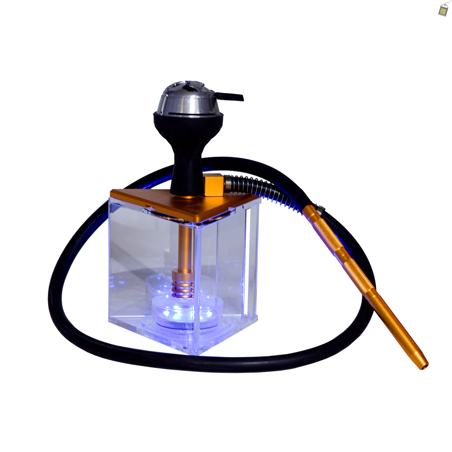 Acrylic Prism Hoob Hookah - Gold