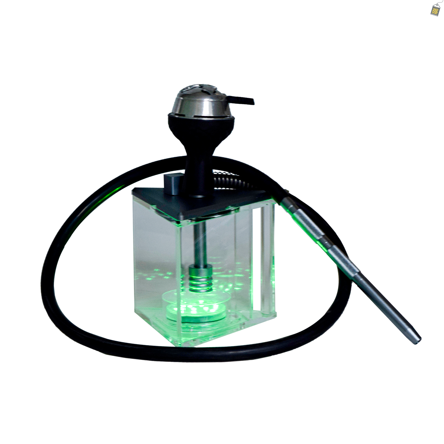 Acrylic Prism Hoob Hookah - Silver