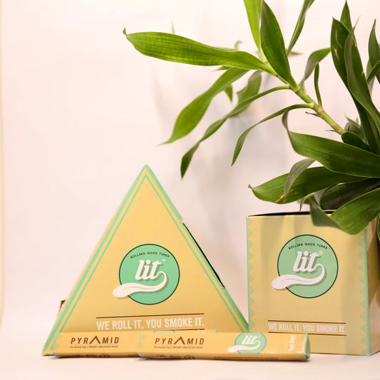 LIT Pyramid Pre Rolled Perfect Cones (Unbleached Paper) - Pack of 55 + 7 Cones