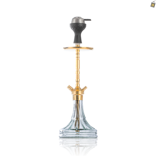 Fighter Hookah R2 - Gold Stem / Transparent Asterisk Base