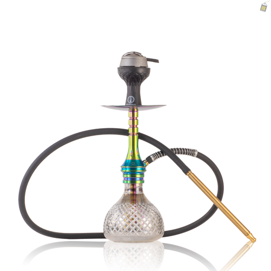 COCOYAYA VIP Bobby Hookah with Bag - Rainbow Stem / Grey CGB Base