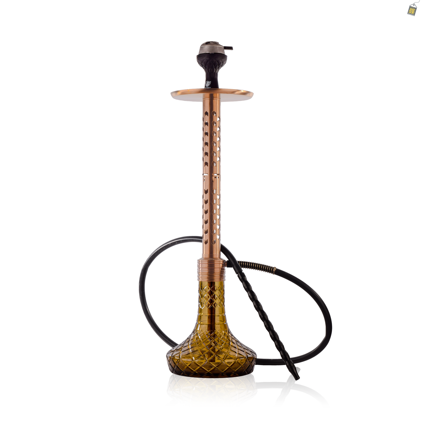 VG Romeo Vault Hookah with 2 Bags - Bronze Arrow Stem / Bronze Base